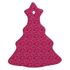 Red White And Blue Leopard Print  Christmas Tree Ornament (two Sides) by PhotoNOLA