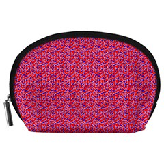 Red White And Blue Leopard Print  Accessory Pouches (large) 
