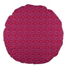 Red White And Blue Leopard Print  Large 18  Premium Flano Round Cushions by PhotoNOLA