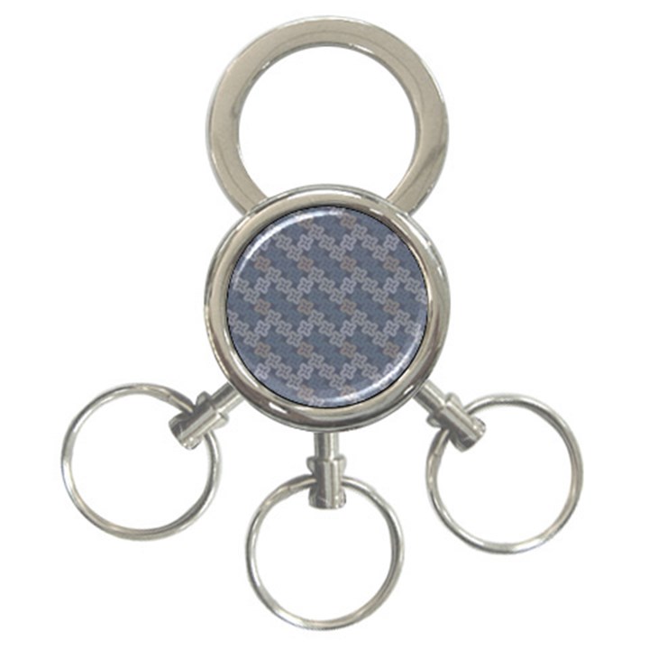 Decorative Ornamental Geometric Pattern 3-Ring Key Chains