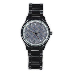 Decorative Ornamental Geometric Pattern Stainless Steel Round Watch by TastefulDesigns