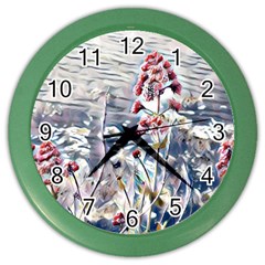 Port Flowers Color Wall Clocks