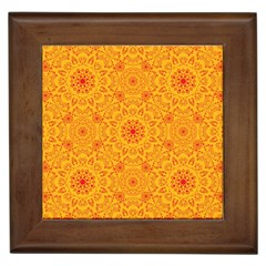 Solar Mandala  Orange Rangoli  Framed Tile by bunart