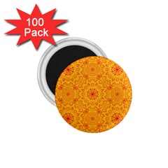 Solar Mandala  Orange Rangoli  1 75  Magnet (100 Pack)  by bunart