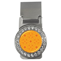 Solar mandala. Orange rangoli. Money Clip (CZ)