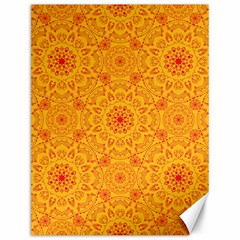 Solar Mandala  Orange Rangoli  Canvas 12  X 16  by bunart