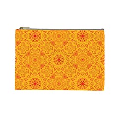 Solar mandala. Orange rangoli. Cosmetic Bag (Large)