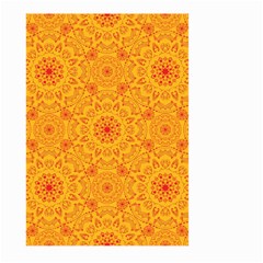 Solar Mandala  Orange Rangoli  Large Garden Flag (two Sides) by bunart