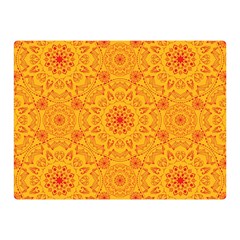 Solar mandala. Orange rangoli. Double Sided Flano Blanket (Mini)