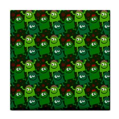 Seamless Little Cartoon Men Tiling Pattern Face Towel by Simbadda