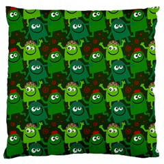 Seamless Little Cartoon Men Tiling Pattern Large Cushion Case (one Side) by Simbadda