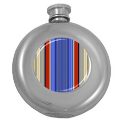 Colorful Stripes Background Round Hip Flask (5 Oz)