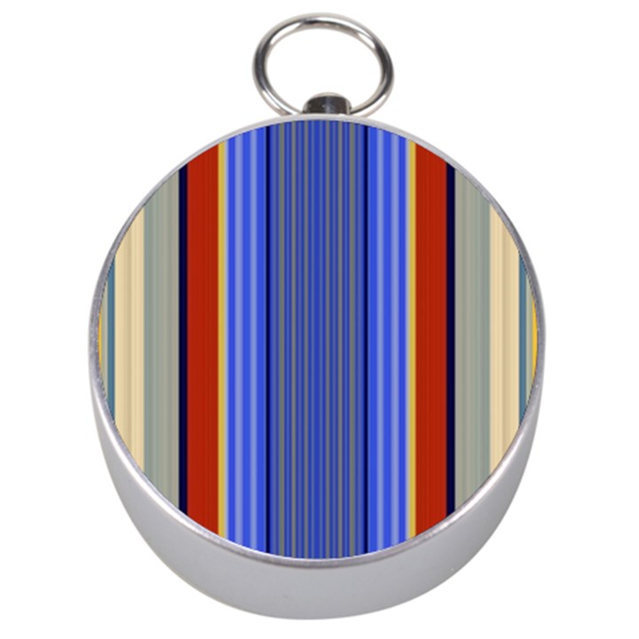 Colorful Stripes Background Silver Compasses