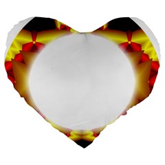 Circle Fractal Frame Large 19  Premium Heart Shape Cushions by Simbadda