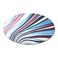 Wavy Stripes Background Oval Magnet