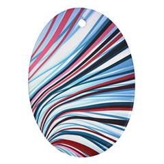 Wavy Stripes Background Oval Ornament (two Sides) by Simbadda