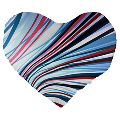 Wavy Stripes Background Large 19  Premium Heart Shape Cushions by Simbadda