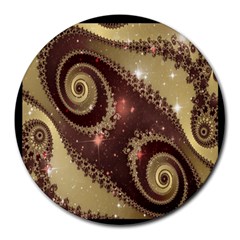 Space Fractal Abstraction Digital Computer Graphic Round Mousepads by Simbadda