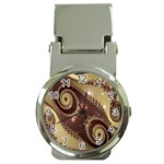 Space Fractal Abstraction Digital Computer Graphic Money Clip Watches Front