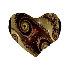 Space Fractal Abstraction Digital Computer Graphic Standard 16  Premium Flano Heart Shape Cushions by Simbadda