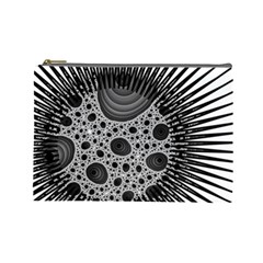 Fractal Background Black Manga Rays Cosmetic Bag (large)  by Simbadda