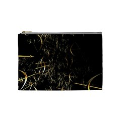 Golden Bows And Arrows On Black Cosmetic Bag (medium)  by Simbadda