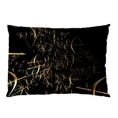 Golden Bows And Arrows On Black Pillow Case (two Sides) by Simbadda