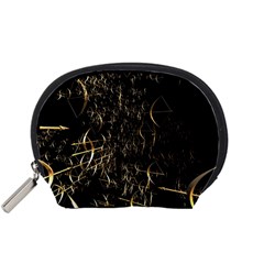 Golden Bows And Arrows On Black Accessory Pouches (small) 