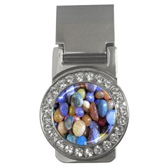 Rock Tumbler Used To Polish A Collection Of Small Colorful Pebbles Money Clips (cz)  by Simbadda