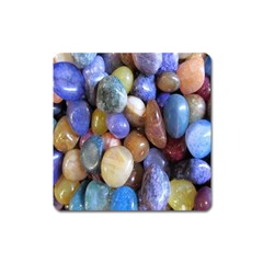 Rock Tumbler Used To Polish A Collection Of Small Colorful Pebbles Square Magnet by Simbadda