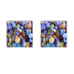 Rock Tumbler Used To Polish A Collection Of Small Colorful Pebbles Cufflinks (square) by Simbadda