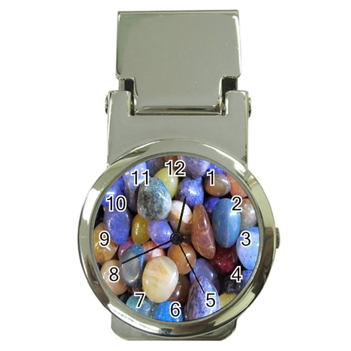 Rock Tumbler Used To Polish A Collection Of Small Colorful Pebbles Money Clip Watches