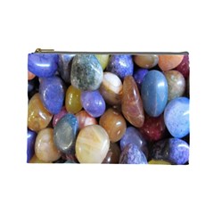 Rock Tumbler Used To Polish A Collection Of Small Colorful Pebbles Cosmetic Bag (large)  by Simbadda