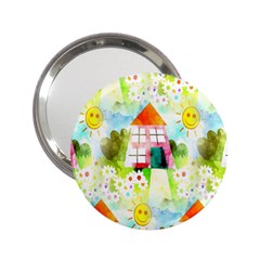 Summer House And Garden A Completely Seamless Tile Able Background 2 25  Handbag Mirrors by Simbadda