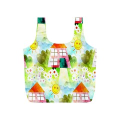 Summer House And Garden A Completely Seamless Tile Able Background Full Print Recycle Bags (s)  by Simbadda