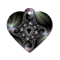 Magic Swirl Dog Tag Heart (two Sides) by Simbadda