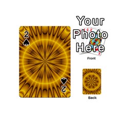 Fractal Yellow Kaleidoscope Lyapunov Playing Cards 54 (mini)  by Simbadda