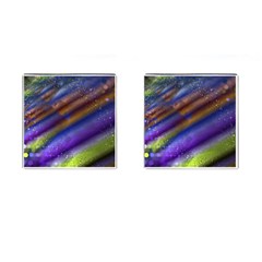 Fractal Color Stripes Cufflinks (square) by Simbadda