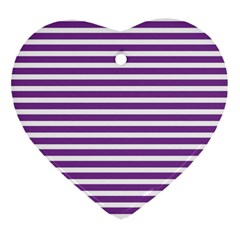 Horizontal Stripes Purple Heart Ornament (two Sides) by Mariart