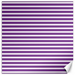 Horizontal Stripes Purple Canvas 12  X 12  