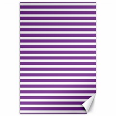 Horizontal Stripes Purple Canvas 12  X 18   by Mariart