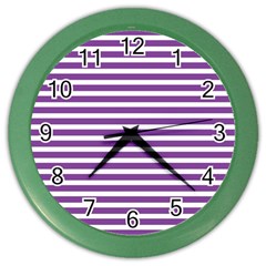 Horizontal Stripes Purple Color Wall Clocks