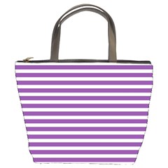 Horizontal Stripes Purple Bucket Bags by Mariart