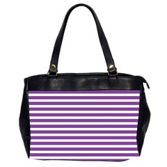 Horizontal Stripes Purple Office Handbags (2 Sides) 