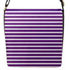 Horizontal Stripes Purple Flap Messenger Bag (s)