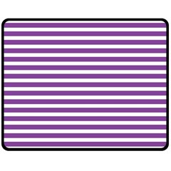 Horizontal Stripes Purple Double Sided Fleece Blanket (medium)  by Mariart