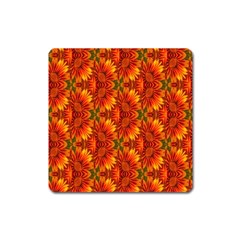 Background Flower Fractal Square Magnet by Simbadda