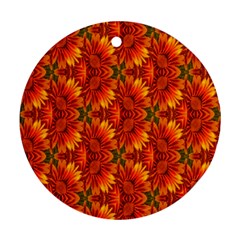 Background Flower Fractal Round Ornament (two Sides)