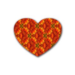 Background Flower Fractal Heart Coaster (4 Pack)  by Simbadda