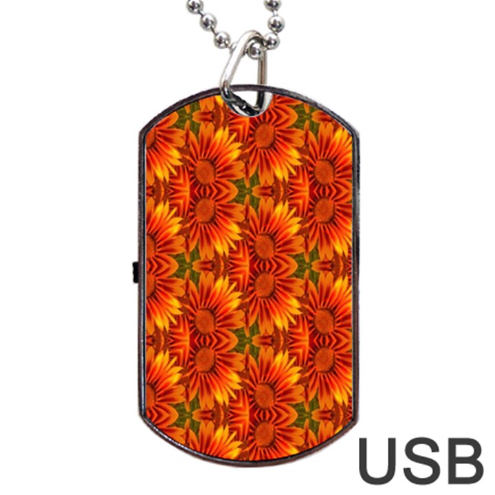 Background Flower Fractal Dog Tag USB Flash (One Side)